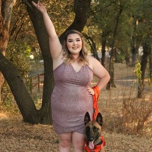 Plus Size Purple Sparkly Homecoming Dress